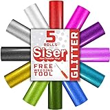 Siser Easyweed Glitter Heat Transfer Vinyl 5-Sheet Multi-Color 12