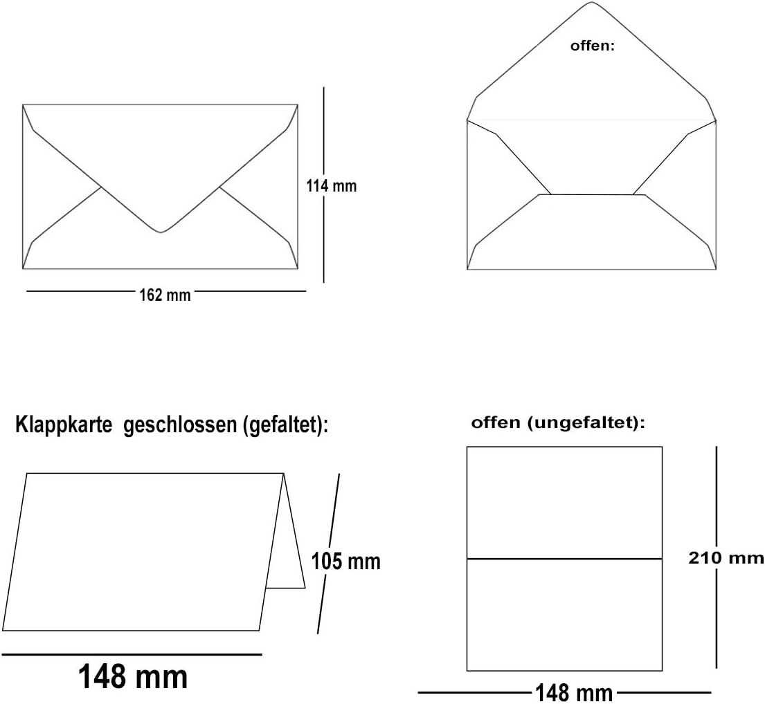 NEUSER PAPIER 10x green vintage kraft paper folding cards Set including envelopes DIN A6-10.5 x 14.8 cm green recycled folding cards blank - Image 5