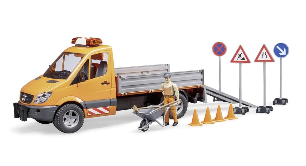 Bruder,Multicolor BR2537 MB Sprinter Municipal with L & S Module, Worker & Accessories Mercedes-Benz L and S Scaled Model Vehicles, Multi-Colour, Standard Size