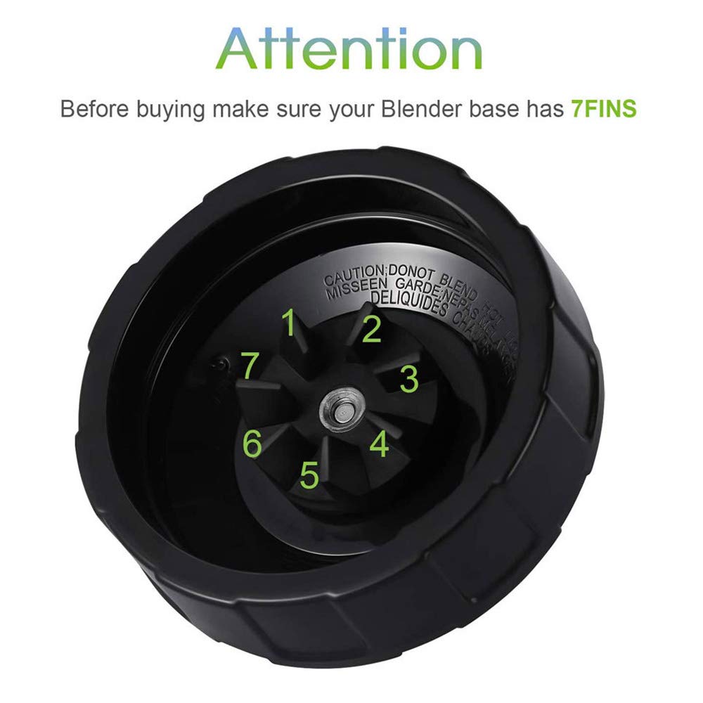 7 Fins Ninja Bullet Blade Ninja Blender Replacement Parts, Ninja Blender Parts for Ninja Blender Auto iQ BL2012 BL480-30 BL490-30 BL642W CT640 NN100 and More