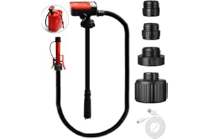 FUELIO Fuel Transfer Pump - USB Charging Electric Gas Pump for Gas Can - Gas Transfer Pump Battery Powered with Automatic Shut Off Nozzle, Fix Clip, Extra Long Hose Gas Can Jug Tank For Gasoline
