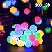 VMANOO Globe Battery Operated Timer String Lights 100 LED Ball Fairy Christmas Lighting Decor for Outdoor, Indoor, Garden, Patio, Bedroom Wedding Decorations (Multi Color)