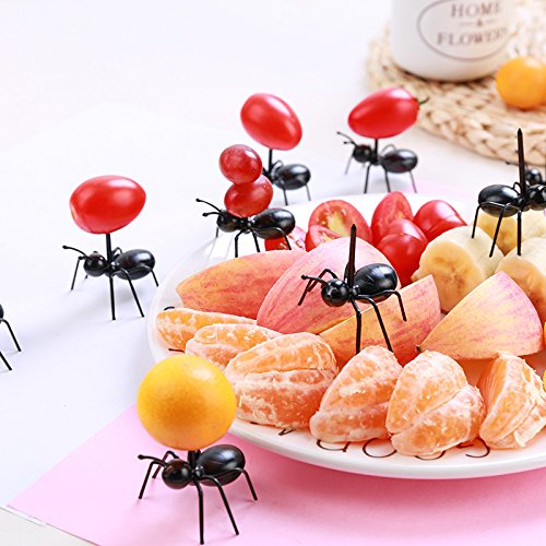 image for 36 Pcs Ant Food Picks,Hapy Shop Animal Fruit Toothpicks Reusable Desse
