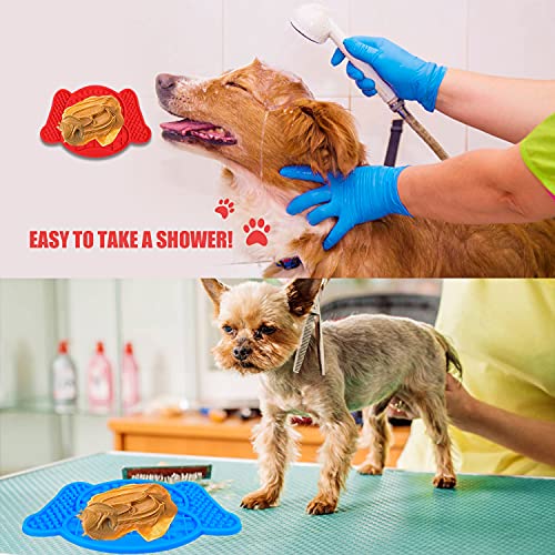 Lick Mat for Dogs, Pet Slow Feeders with Suction Cups, Interactive Dog Toys Dog Licking Mat, Calming Mat for Dog Anxiety Relief, Food Grade Silicone Lick Pad Perfect for Bathing, Grooming, Training