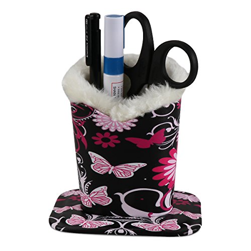 PG6 Plush Lined Eyeglasses Holder Stand Case Protective Glasses Case for Desks, Butterfly