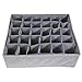 Underwear Organizers,Bamboo Foldable Drawer Dividers Collapsible Socks Organizer 30 Grid Apparel Storage Box for Storing Baby Clothes, Thin Socks, Handkerchiefs, Scarf, Ties (2 Packs)