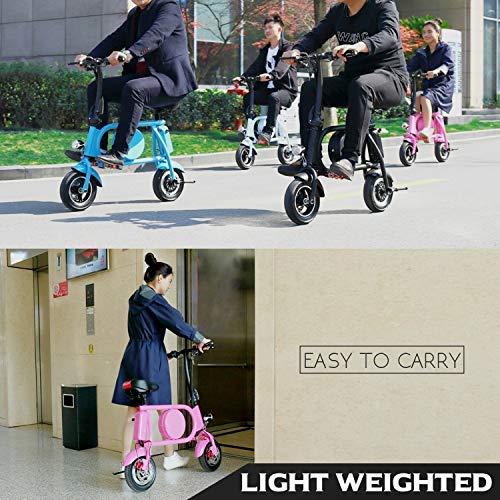 Happybuy Electric Bike 20 Mile Range Mini Electric Bike 15-21mph Folding Electric E-Bike 400W 36V with Lightweight Collapsible Frame (Black)