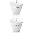 QWORK Porcelain Crucible with Lid, 100ml Capacity, 2 Pack, for School, Laboratory