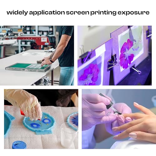 Caydo 50W LED UV Screen Printing Light with Black Light Stand and Instructions, Exposure Unit for Screen Printing and Cyanotypes