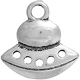 PEPPERLONELY 10pc Antiqued Silver Alloy Galaxy Spaceship Charms Pendants 13x13mm (1/2" x1/2")