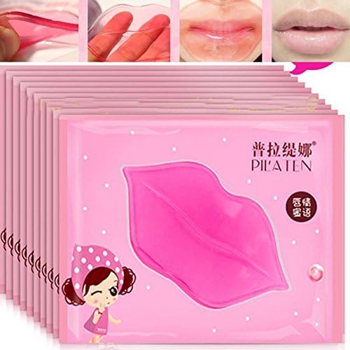 10Pc Super Lip Plumper Crystal Collagen Lip Mask Pads Moisture Essence Anti Ageing Wrinkle Patch Pad Gel Full Lips Enhancer