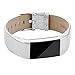 POY For Fitbit Charge 2 Wristband, Adjustable Genuine Leather Replacement Bands for Fitbit Charge 2 Silver