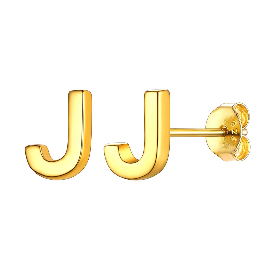 ChicSilver Gold Plated Initial Stud Earrings for Women Tiny Letter J Earring Alphabet Name Jewelry — image 1
