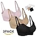 3PACK Nursing Bra Wireless bra Women's Sleeping Maternity Bra Breastfeeding Bra 3pcs/Pack(1beige-1black-1pink) Medium