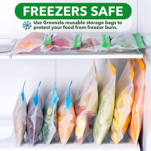 Greenzla Reusable Gallon Bags 8 Pack EXTRA THICK Reusable Freezer