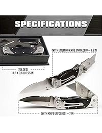 Cortador de cuchillos multiusos #1 Mejor (cuchillo de utilidad negro)