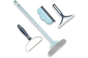 QUBCCUM 4 Pack Pet Hair Remover, Cat Dog Hair Remover for Couch, Lint Cleaner, Portable Carpet Scraper, Clothes Fuzz Rollers Brush for Carpets, Car Mat, Bedding, Pet Bed, Furniture & Rug-Upgraded
