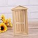 PIXNOR 1:12 Dollhouse Miniature 6-panel Wood Door with Steepletop