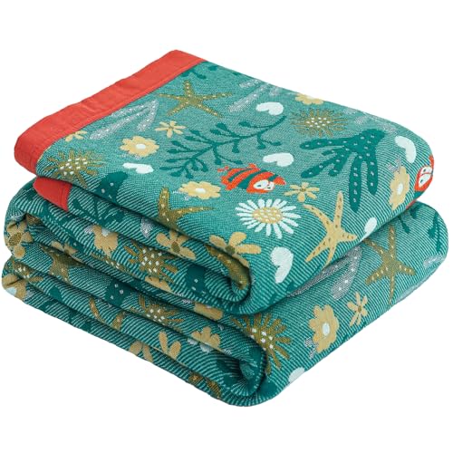 HOORDRY Boho Musselin Decke 100% Baumwolle Tagesdecke