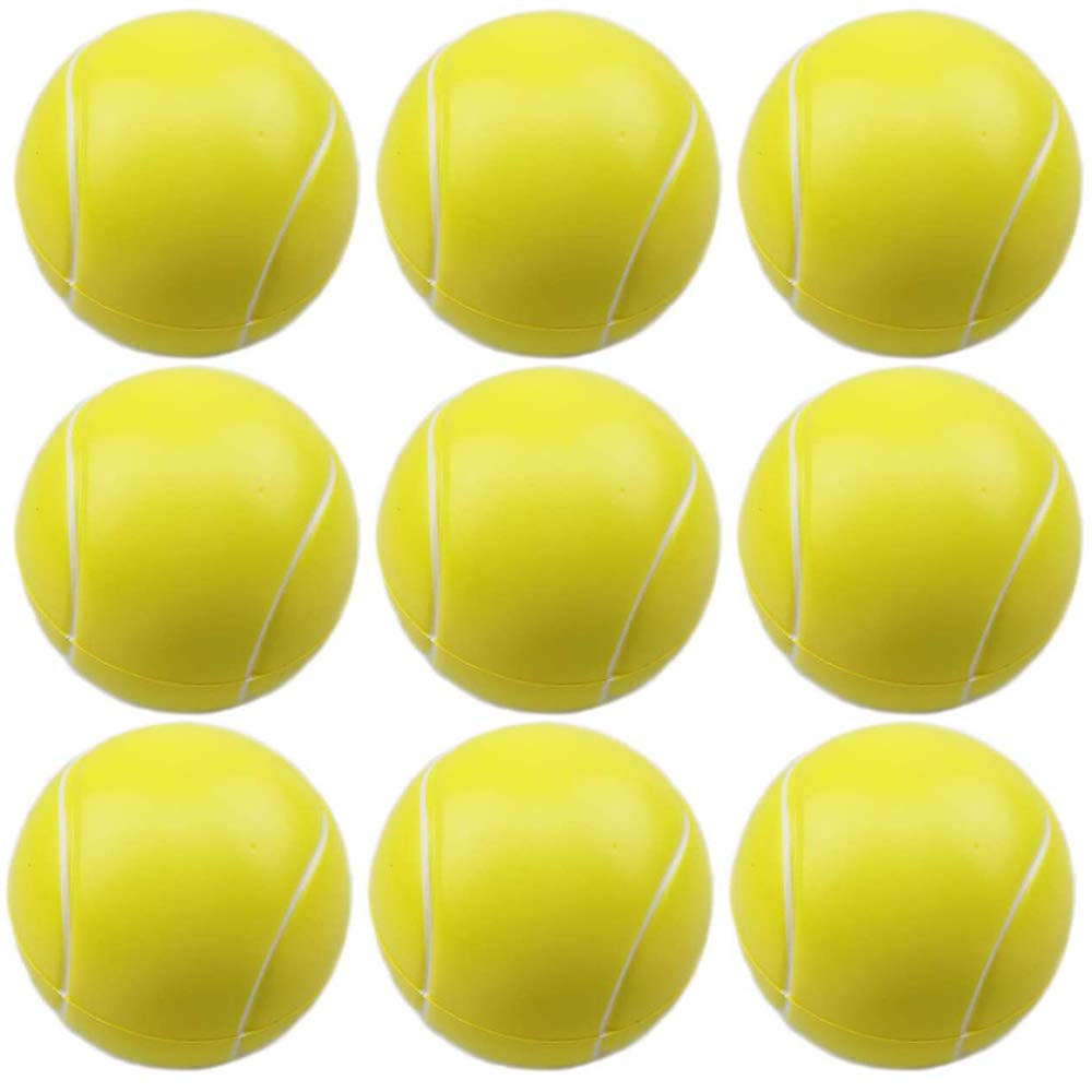 Gobesty Foam Tennis Ball, 9 Pcs Anti-Stress Sports Ball, High Bounce Sponge Balls for Children Adults, 6.3 cm / 2.5 Inch