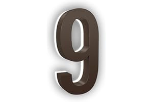 LN LUMANUMBERS 7 Inch LED House Numbers, ABS-Polymer, Premium Quality, Backlit LED 5000K Illuminated Home Address Number, Lighted House Numbers, Modern Address Numbers (9, Bronze)