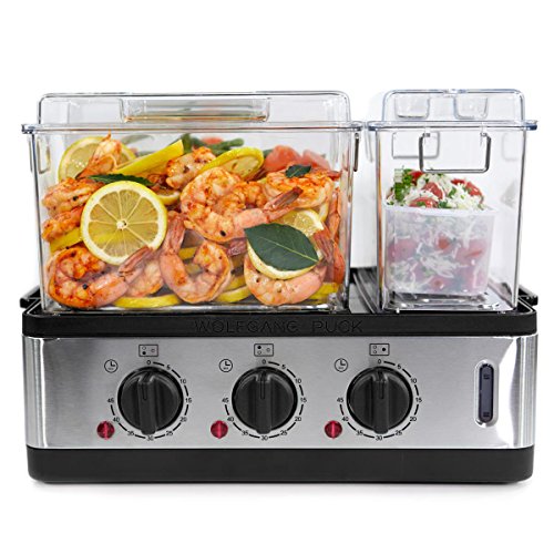 Wolfgang Puck 3-Chamber 9-Quart Electric Steamer with Recipes