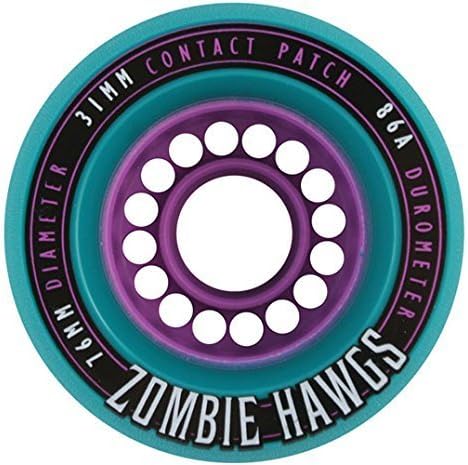 Hawgs Zombie 86a 76mm Teal Skate Wheels by Hawgs