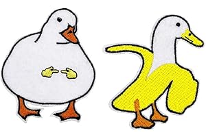 HIESPU STORE Funny Meme Ducks Embroidered Iron On Patches, Self-adhesive Embelm
