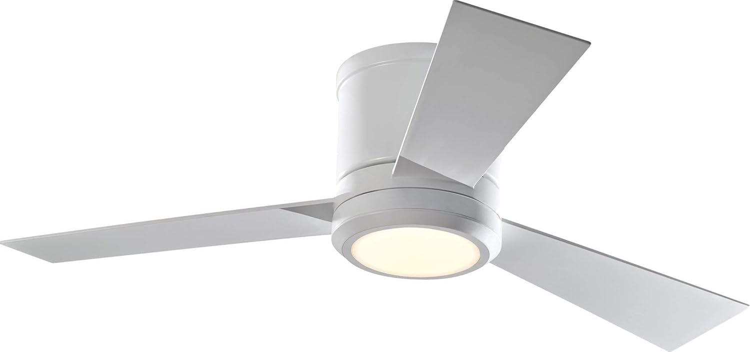 Monte Carlo 3clyr42rzwd V1 Clarity Ii 42 Hugger Fan With Led Light And Remote Control 3 Blades Matte White Amazon Com