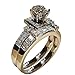 Clearance Sale! 2 Pieces Rings for Women, Jiayit Super Women Shiny White Sapphire Diamond Engagement Ring Elegant Stackable Bridal Wedding Rings Christmas Gifts for Women and Girls (9, Silver)