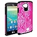 LG Transpyre Case / LG Tribute Case, Customerfirst - Design Premium Heavy Duty Defender Dual Layer Protector Hybrid Phone Cover Case LG Tribute / Transpyre / Optimus F60 (Pink Lotus)