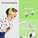LilGadgets Connect+ Wired Kids Headphones for School with Microphone, Volume Limiting & Noise Reduction On-Ear Headset with Cord, SharePort Technology & SoftTouch Padding, Green Headphones for Kids