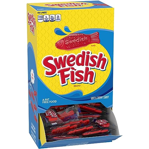 SWEDISH FISH INDIVIDUALLY WRAPPED SOFT & CHEWY CANDY, BULK CANDY, 240 COUNT BOX