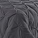 Comfy Bedding 3-Piece Pinch Pleat Comforter Set All Season Pintuck Style Double Needle Durable Stitching, King, Gray