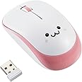 ELECOM 2.4G Wireless, Portable Mobile Smiley-Face Mouse for Right/Left Handed Use, IR LED, 1200 DPI 2.5 Years Long Battery Life, Recommended Silent Click (M-IR07DRSPN)