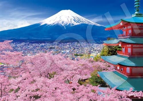 エポック社（EPOCH） 500スーパースモールピース ジグソーパズル 日本風景 春風富士と五重塔ー山梨 （18.2×25.7cm） 52-810 のり付き ヘラ付き 点数券付き