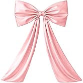 Wavwavw Pink Large Bow Decor Big Bow Coquette Birthday Decoration for Room Giant Satin Ribbon Tie for Party Backdrop Wedding Bridal Shower Valentine's Day Wall Hanging Decor (24 x 36 Inches)