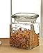 Set of 4 Glass Canister Jars with Air Tight Lids for Kitchen or Bathroom, Food, Cookie, Cracker, Storage Containers, Square, Clear 28, 44, 57, and 80 Oz