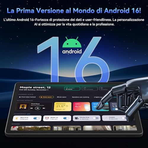 TABWEE 11 Inch Android 16 Tablet with Keyboard, 24GB RAM+128GB ROM+2TB Expansion, Octa-Core T615, 1920x1200 FHD+IPS, Gemini AI, 8000mAh, 13MP+5MP, 5G WiFi/GPS/Split-Screen/Face ID/BT5.0
