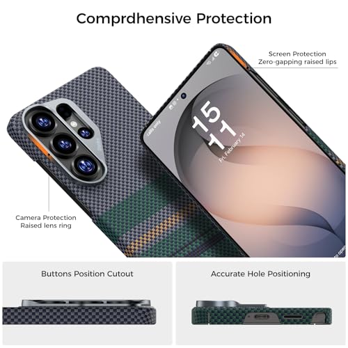BENKS Aurora ArmorAir for Samsung Galaxy S26 Ultra Case, Built with Kevlar Aramid, Ultra Slim & Lightweight Magnetic Case for S26 Ultra 6.9 Inch, Floating Woven Tech