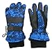 N'Ice Caps Kids Cold Weather Waterproof Camo Print Thinsulate Ski Gloves (Blue Digital Camo, 7-8 Years)