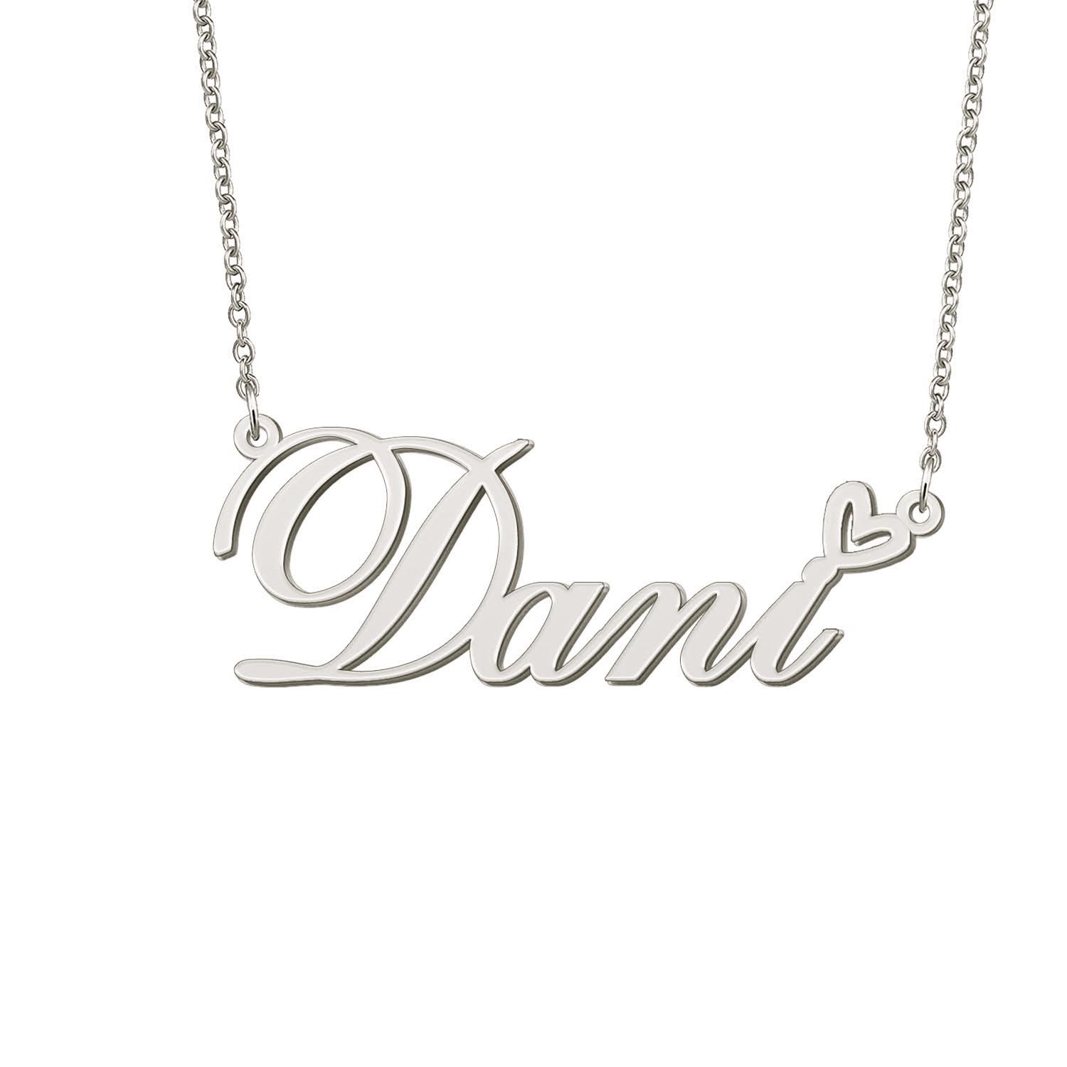 BYBWBL Dani Name Pendant Necklace Silver Color