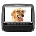 AUTOWINGS A-H9110B Car Headrest DVD Player 9 inch Screen Leather with USB HDMI FM Transmitter Game Disc Remote IR Headphone Black Pack of 2