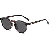 Gleyemor Fashion Polarized Round Sunglasses for Men Women Retro Vintage Acetate Frame Sunglasses