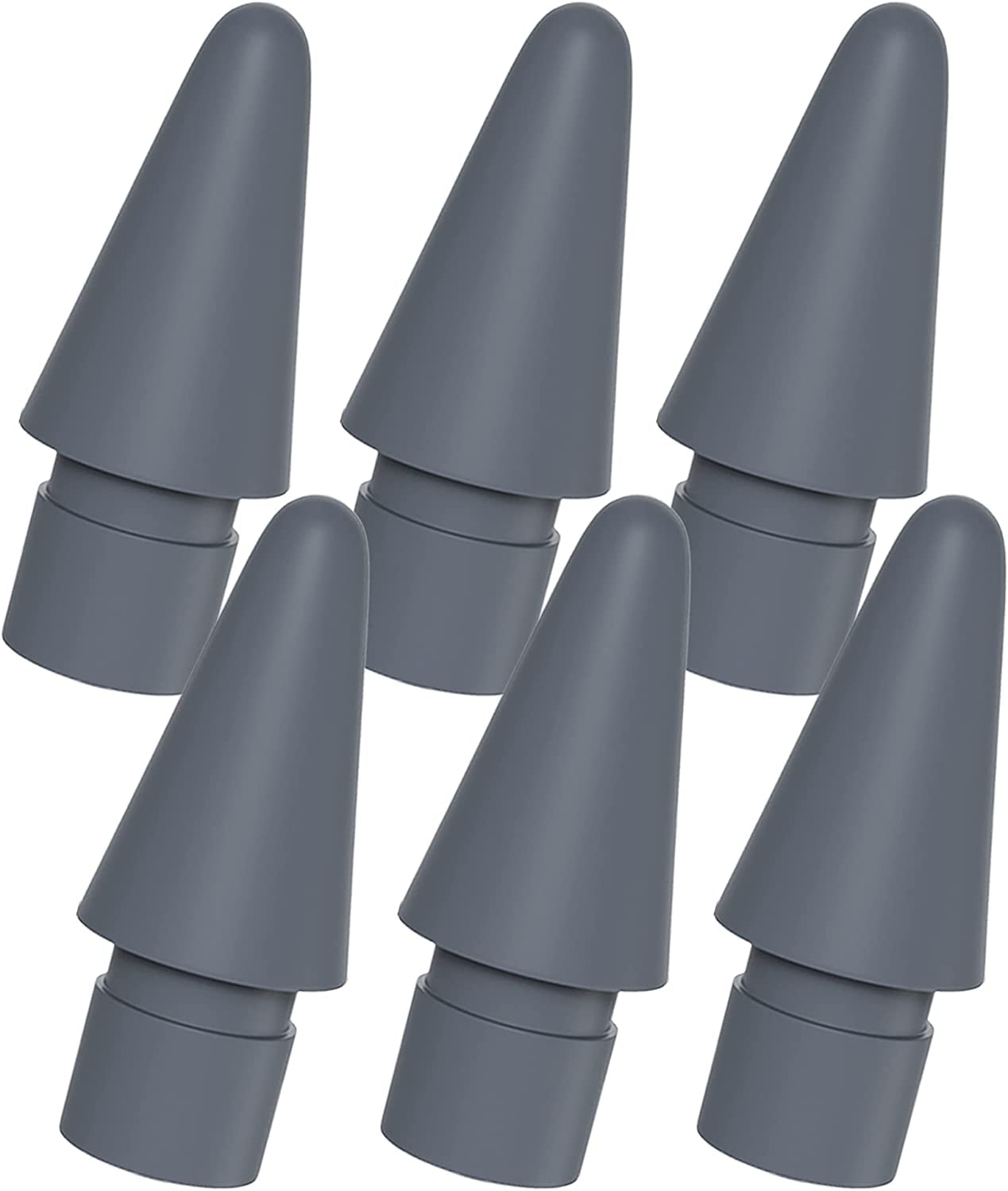[6pcs]Tucana Pen Tips Compatible for Apple iPad Pencil 1st & 2nd Generation (6-Pack) (Gray)