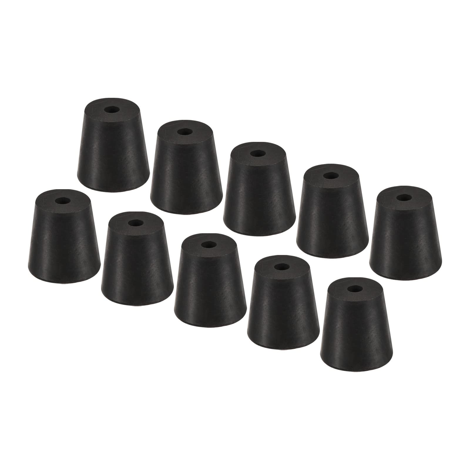 YOKIVE 10Pcs Rubber Stoppers with Hole, Tapered Plugs with High-temperature Resistance | Protect Hole, Great for Lab Industry (Black, 18mm to 24mm)
