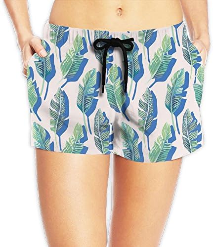 Green-tropical-leaf Swimming Shorts Summer Floral Women Girls