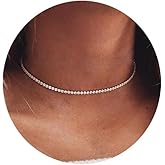 EFTOM Tennis Necklace Gold Choker Necklace for Women 3mm Diamond Chain Dainty Necklaces Bridesmaid Gifts Jewelry