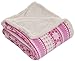 Lavish Home Reversible Fleece Blanket - 50x60-Inch Machine-Washable Sherpa Throw with Snowflakes - Cozy Blanket for Couch, Chair, or Bed (Pink)