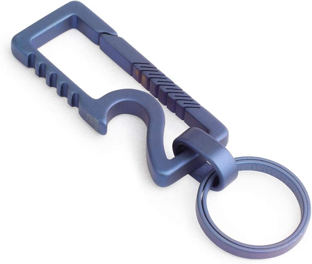 TISUR Titanium Bottle Opener Couple Keychain with Key Ring Quick